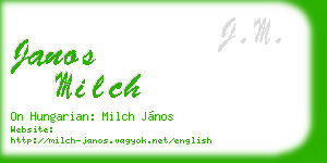 janos milch business card